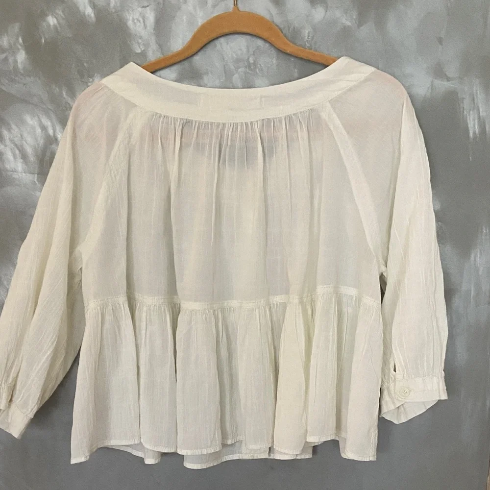 FREE PEOPLE/We The Free Small Cream Button-Up Blouse - Picture 4 of 6